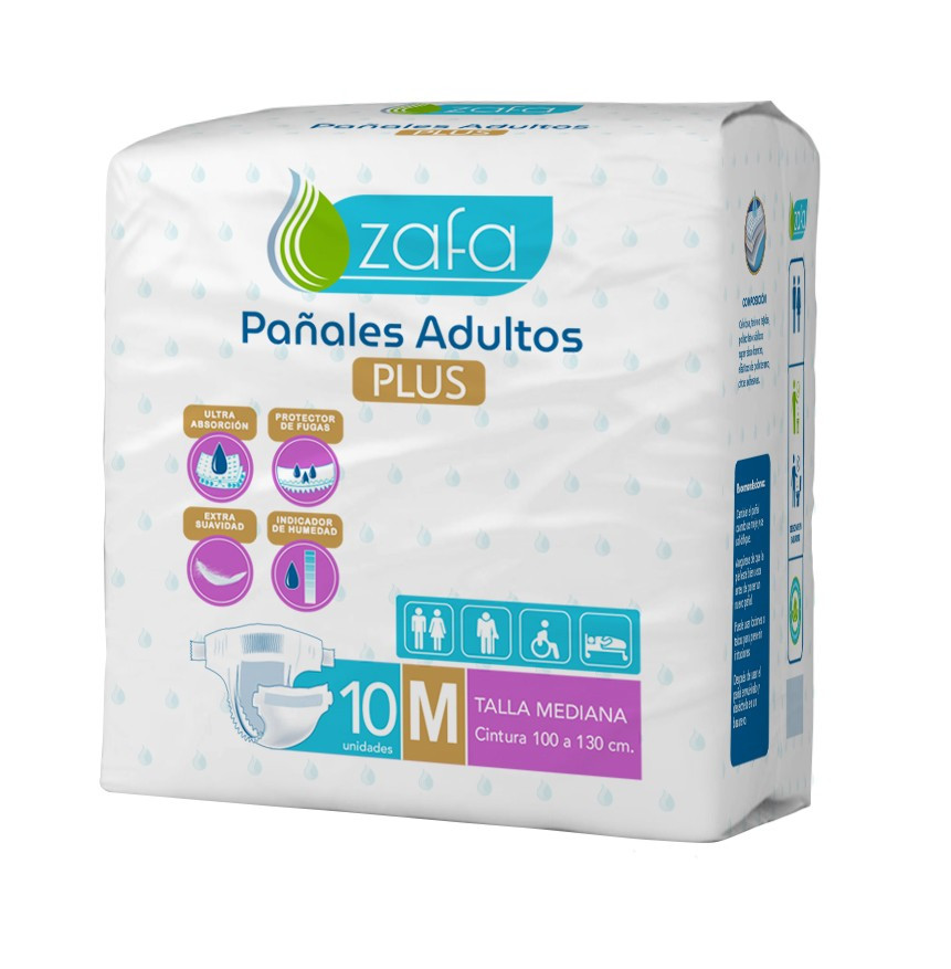 Prandelli  PAÑAL ADULTO ZAFA PLUS TALLA M 10 UNID